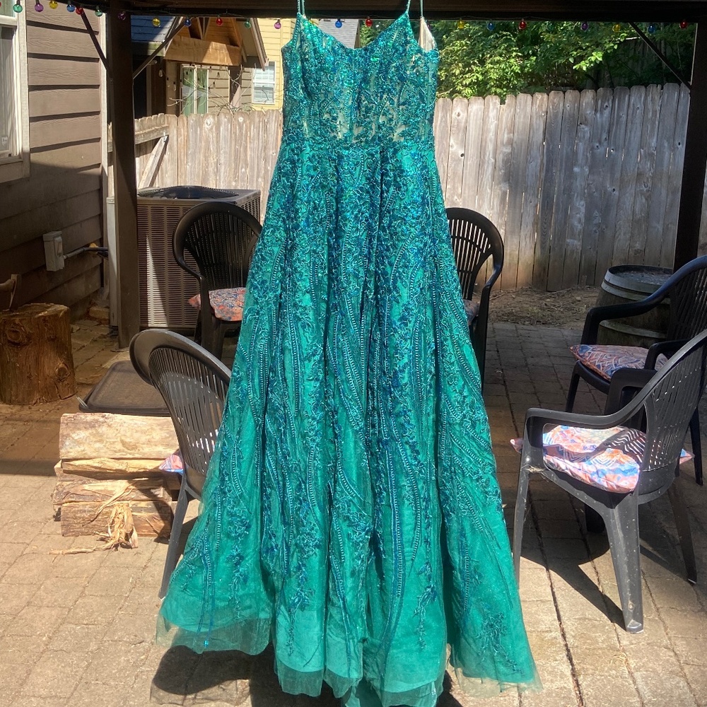 Sheri Hill Emerald Green Prom or Pageant Dress
